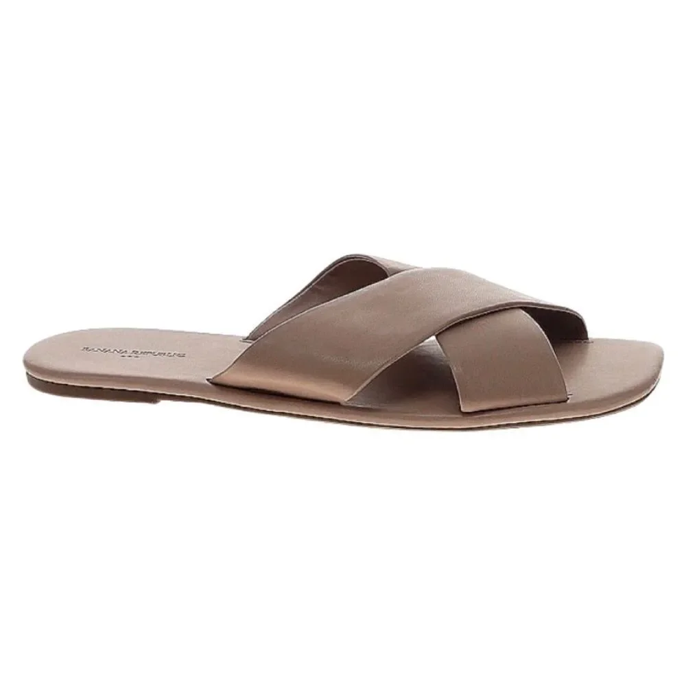 Banana Republic Sandals Slides, Tan, Size 8.5